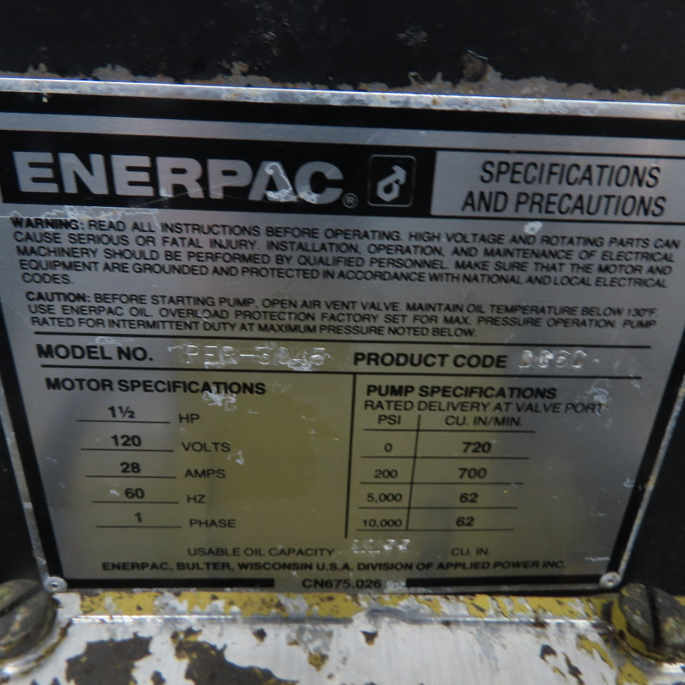 Enerpac PER-3045 Hushh-Pump 9-Ton H-Frame Hydraulic Press 115V Electric Pump