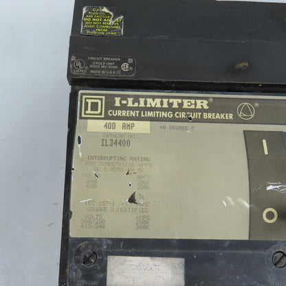 Square D IL34400 400A 3-Pole I-Line Circuit Breaker 480VAC 3PH 3P