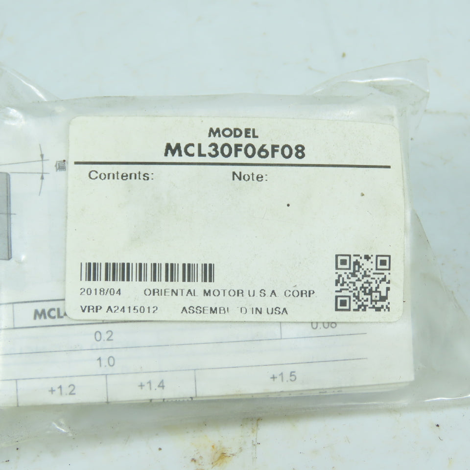 Oriental MCL30F06F08 Flexible Shaft Coupling 6mm x 8mm Bore Clamp Style 30mm OD