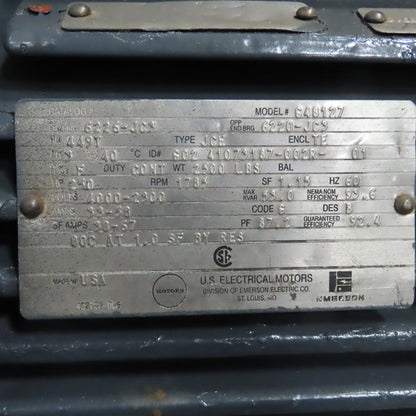 U.S. Electrical Motors 648127 250HP AC Motor 4000-2300V 3Ph 1785RPM 449T Frame