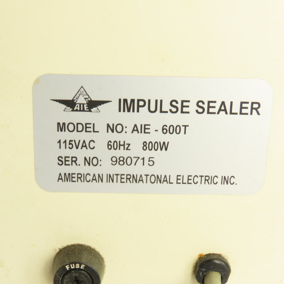 American International AIE-600T 24" Impulse Bag Sealer 800W 115V Adj. Timer