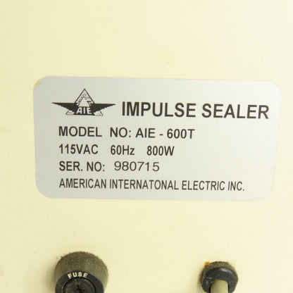 American International AIE-600T 24" Impulse Bag Sealer 800W 115V Adj. Timer