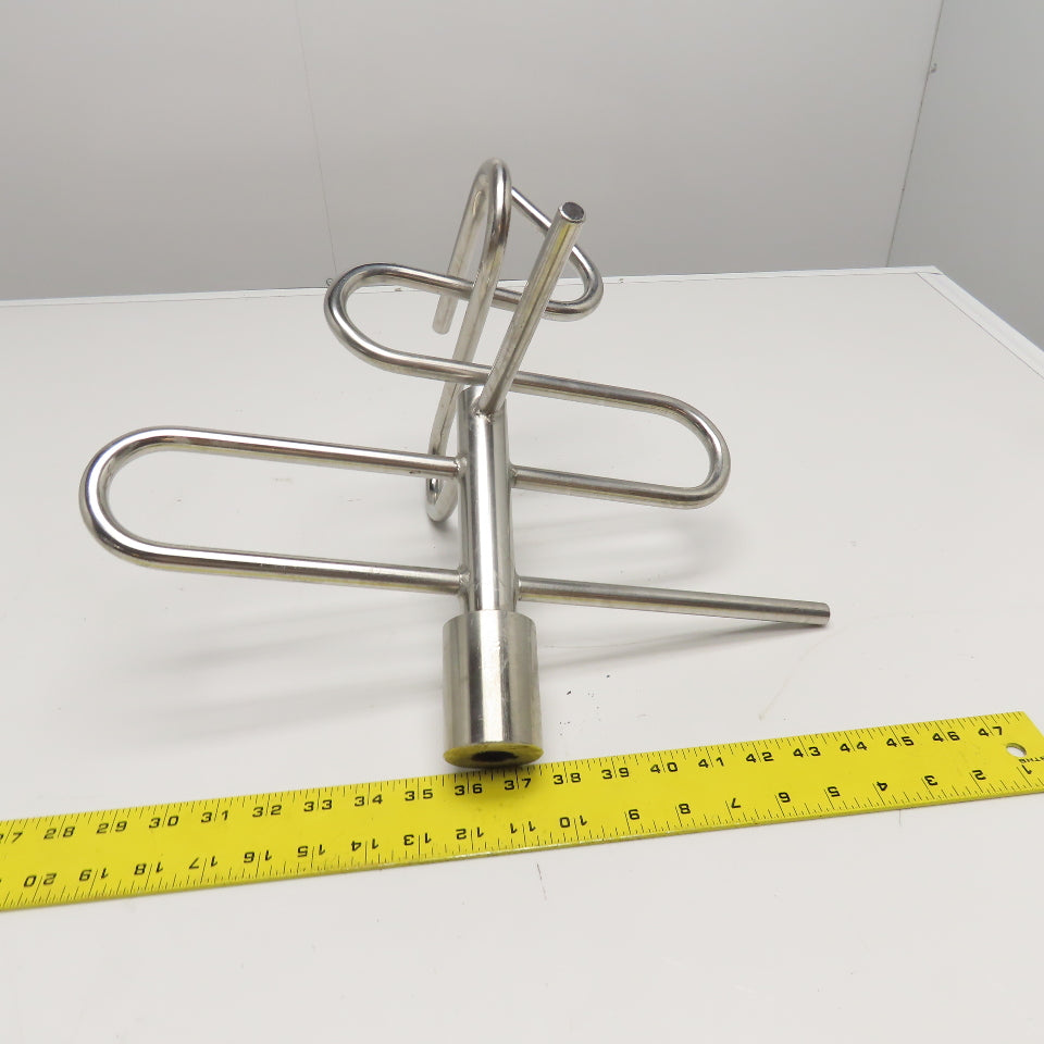 Stainless Steel Bar Mixing Blending Whisking Paddle 17" x 17" Tall 3/4" Bore