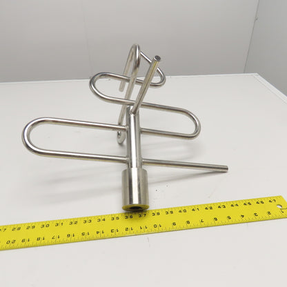 Stainless Steel Bar Mixing Blending Whisking Paddle 17" x 17" Tall 3/4" Bore