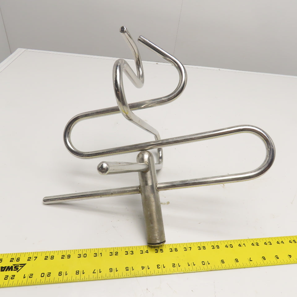 Stainless Steel Bar Mixing Blending Whisking Paddle 16" x 15" Tall 9/16" Bore