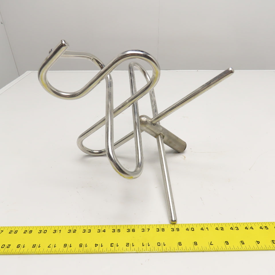 Stainless Steel Bar Mixing Blending Whisking Paddle 16" x 15" Tall 9/16" Bore