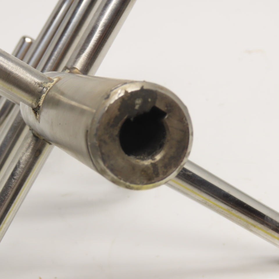 Stainless Steel Bar Mixing Blending Whisking Paddle 16" x 15" Tall 9/16" Bore