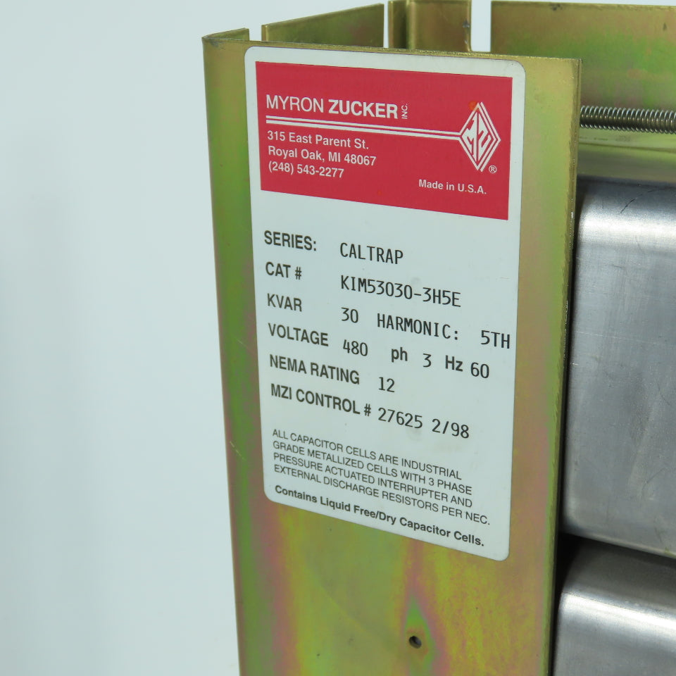 Myron Zucker KIM53030-3H5E 30 KVAR Caltrap Harmonic Filter Capacitor Bank 480V