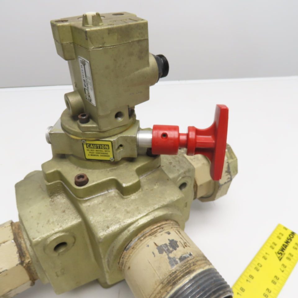 Ross 2773A9082 2-1/2" NPT Inline Pneumatic Poppet Dump Valve 120V Coil