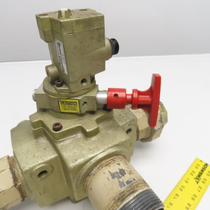 Ross 2773A9082 2-1/2" NPT Inline Pneumatic Poppet Dump Valve 120V Coil