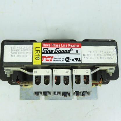 TCI KLR12ATB 12A 3-Phase Line Reactor 600V 60Hz Sine Guard Open