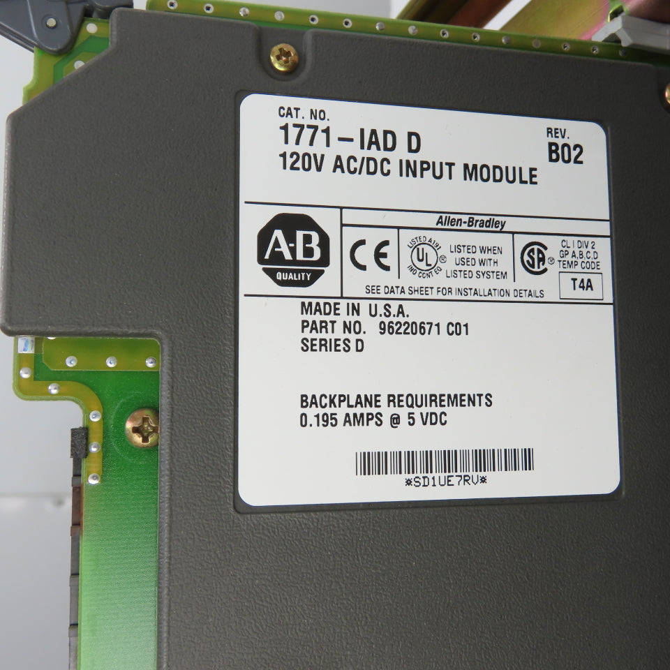 Allen-Bradley 1771-A2B 1785-L30B Processor System 8-Slot Chassis W/6 Modules