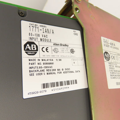 Allen-Bradley 1771-A2B PLC I/O System W/ 1771-ASB 1771-OFE1 1771-OW 1771-OAD