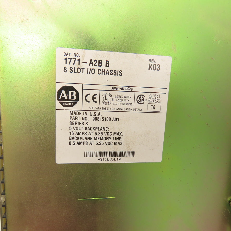 Allen-Bradley 1771-A2B PLC I/O System W/ 1771-ASB 1771-OFE1 1771-OW 1771-OAD