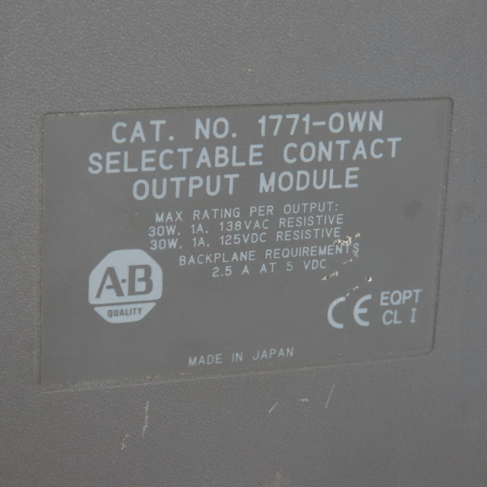 Allen-Bradley 1771-OWN Selectable Contact Output Module 138VAC 125VDC 1A