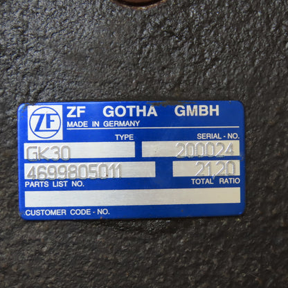 ZF Gotha 4699805011 GK30 Forklift Traction Drive Unit From Yale NTA030SBEM48TV13