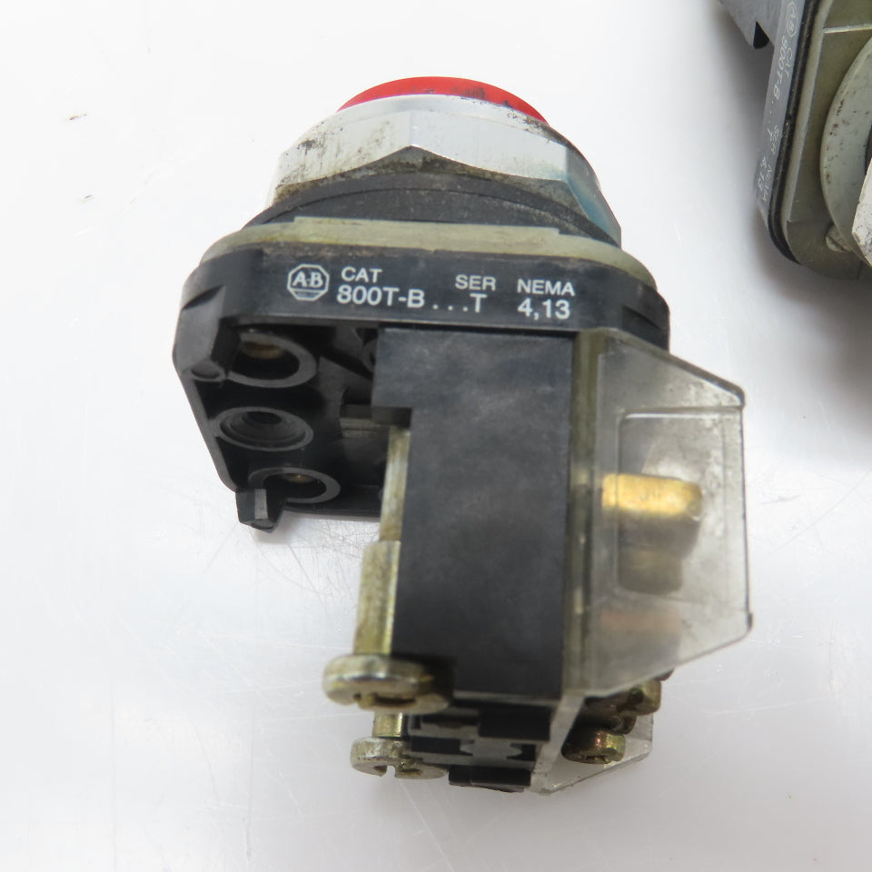 Allen Bradley 800T-B 600V Momentary Contact Red Push Button Switch Lot Of 3