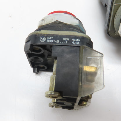 Allen Bradley 800T-B 600V Momentary Contact Red Push Button Switch Lot Of 3