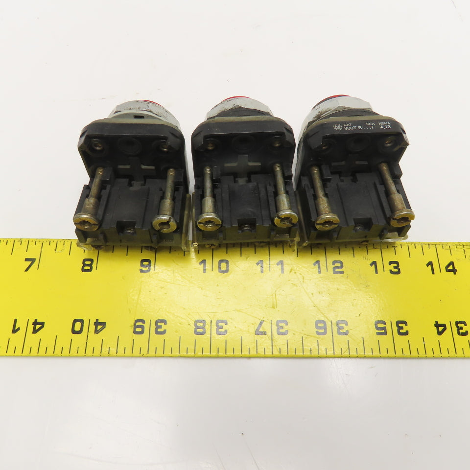 Allen Bradley 800T-B 600V Momentary Contact Red Push Button Switch Lot Of 3
