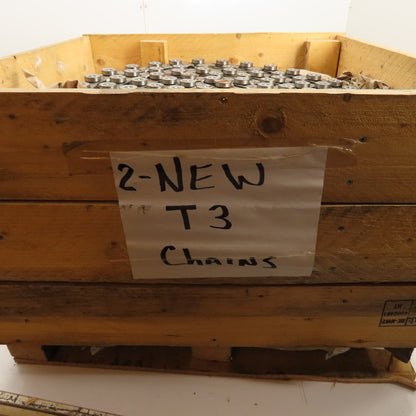 Torwegge Homag T3 Heavy Duty Roller Bearing Conveyor Chain 23' Long Set Of 2