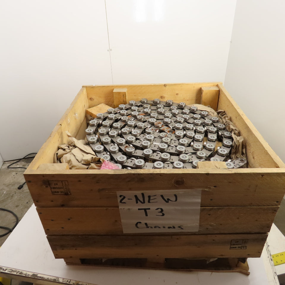 Torwegge Homag T3 Heavy Duty Roller Bearing Conveyor Chain 23' Long Set Of 2