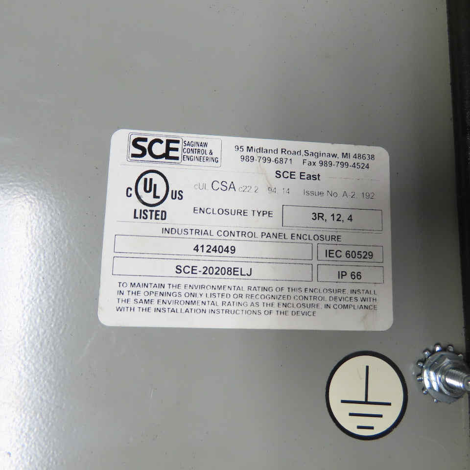 SCE Saginaw SCE-20208ELJ 20" x 20" x 8" Electrical Enclosure NEMA 3R 4 12