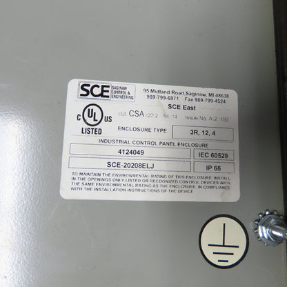 SCE Saginaw SCE-20208ELJ 20" x 20" x 8" Electrical Enclosure NEMA 3R 4 12