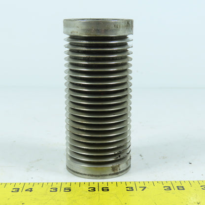 4.45" OAL x 2.0" OD Grooved Aluminum Idler Roller Bearing Mounted 1/2"