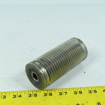 4.45" OAL x 2.0" OD Grooved Aluminum Idler Roller Bearing Mounted 1/2"