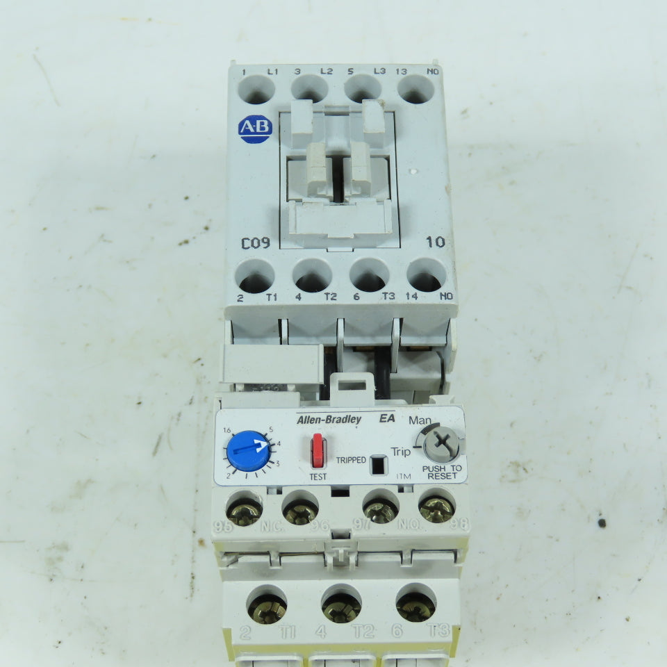 Allen-Bradley 100-C09*10 IEC Motor Starter 120V Coil W/ 1.6-5.0A Overload Relay