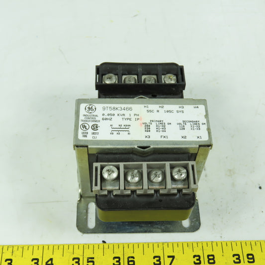 GE 9T58K3466 0.050kVA Control Transformer 208/230/460V 1Ph 115/120V Sec