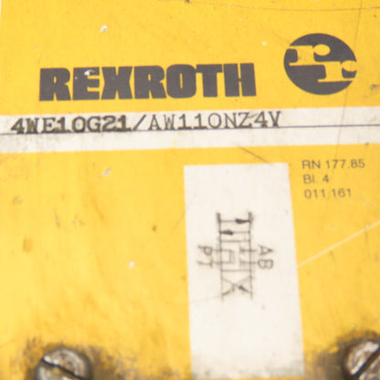 Rexroth 4WE10G21/AW110NZ4V 3 Way Tandem Center Hydraulic Valve See Info!