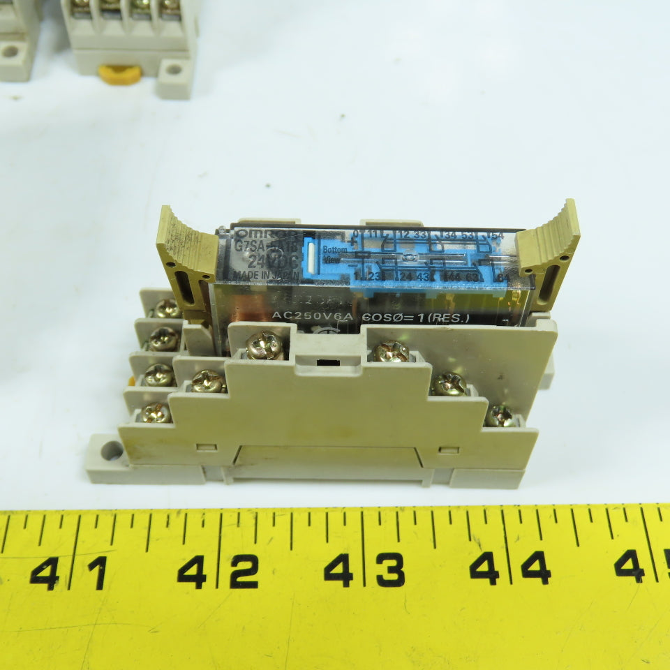 Omron G7SA-5A1B GP Relays 24VDC Coil with P7SA-14F-ND Sockets Lot of 10