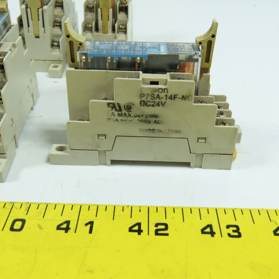 Omron G7SA-5A1B GP Relays 24VDC Coil with P7SA-14F-ND Sockets Lot of 10