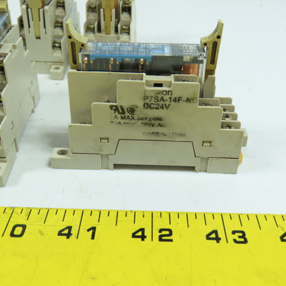 Omron G7SA-5A1B GP Relays 24VDC Coil with P7SA-14F-ND Sockets Lot of 10
