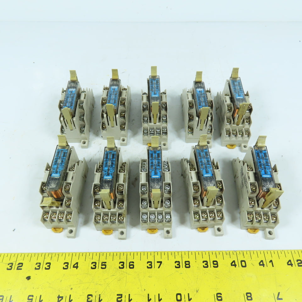 Omron G7SA-5A1B GP Relays 24VDC Coil with P7SA-14F-ND Sockets Lot of 10