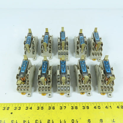 Omron G7SA-5A1B GP Relays 24VDC Coil with P7SA-14F-ND Sockets Lot of 10