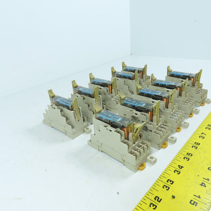 Omron G7SA-5A1B GP Relays 24VDC Coil with P7SA-14F-ND Sockets Lot of 10
