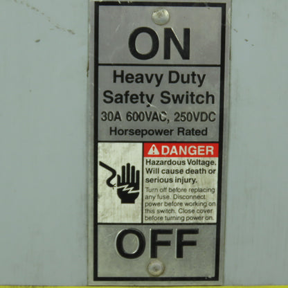 Siemens HNF361 30A Non-Fusible Safety Disconnect Switch 600VAC 3-Pole NEMA 1