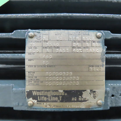 Westinghouse 85B50979 TAFC 75HP Life-Line T Electric Motor 460V 3Ph 3360RPM 365T