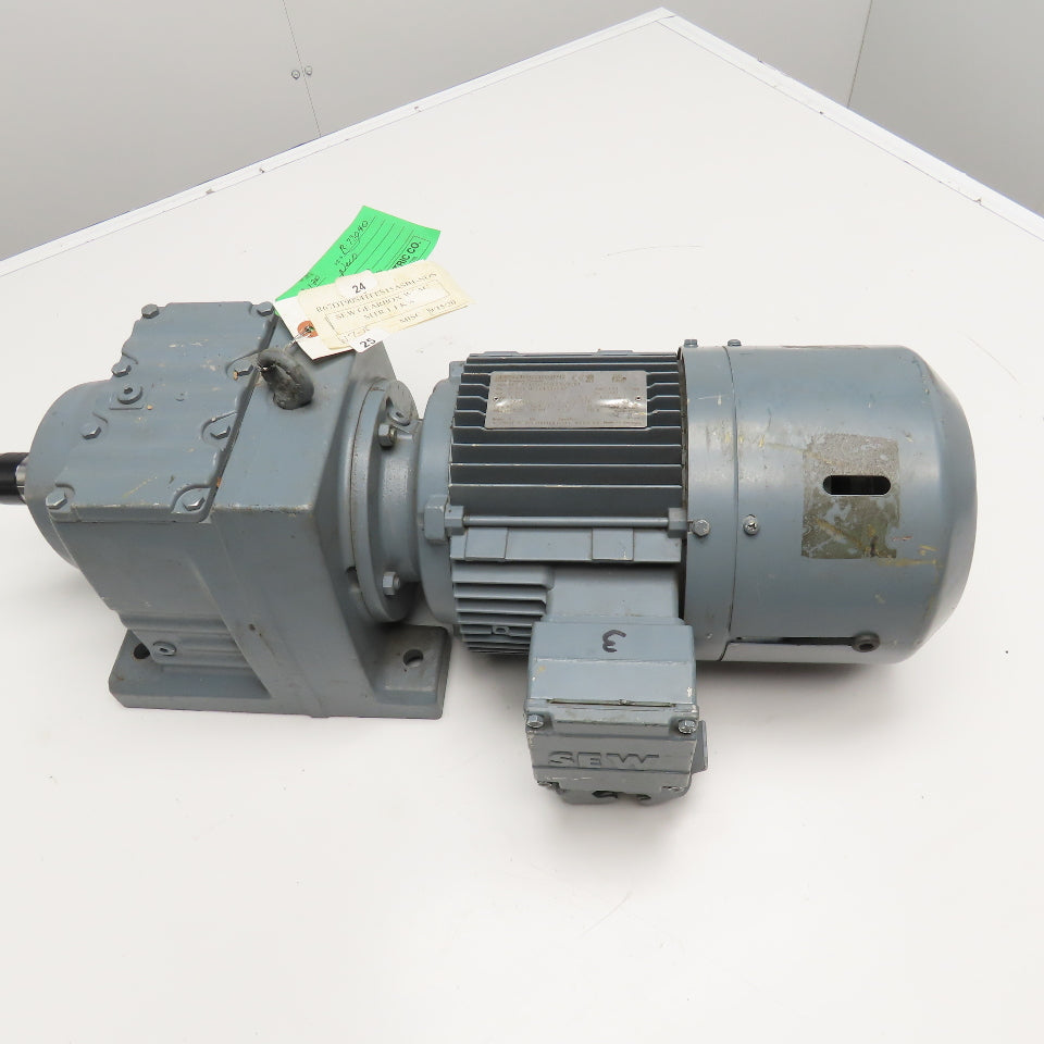 Sew R67 DT90S4/TF/ES1S/ASB1 Gear Motor 128.97:1 Ratio 13RPM 1.1kW 277/480V 3Ph