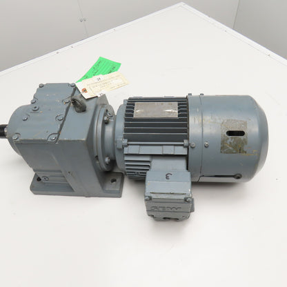 Sew R67 DT90S4/TF/ES1S/ASB1 Gear Motor 128.97:1 Ratio 13RPM 1.1kW 277/480V 3Ph