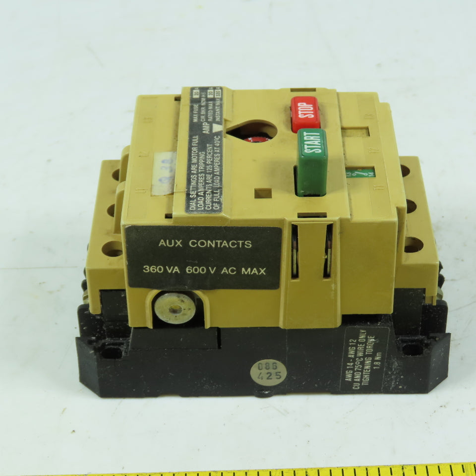 Klockner-Moeller PKZM0-6-NA Manual Motor Starter Protector 6A 600VAC 3Ph 5HP