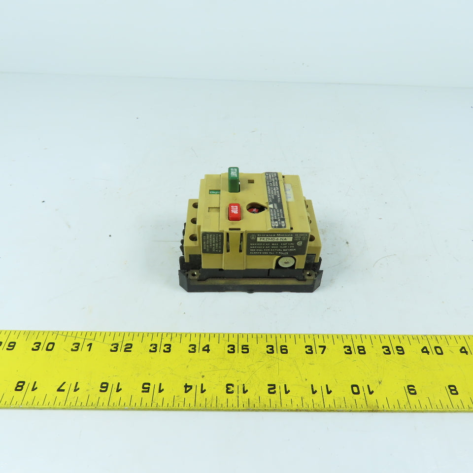 Klockner-Moeller PKZM0-6-NA Manual Motor Starter Protector 6A 600VAC 3Ph 5HP