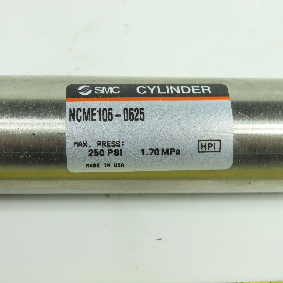 SMC NCME106-0625 Pneumatic Air Cylinder 250PSI 1.70MPa 1-1/165"Bore 6.25" Stroke