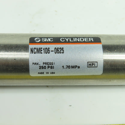 SMC NCME106-0625 Pneumatic Air Cylinder 250PSI 1.70MPa 1-1/165"Bore 6.25" Stroke