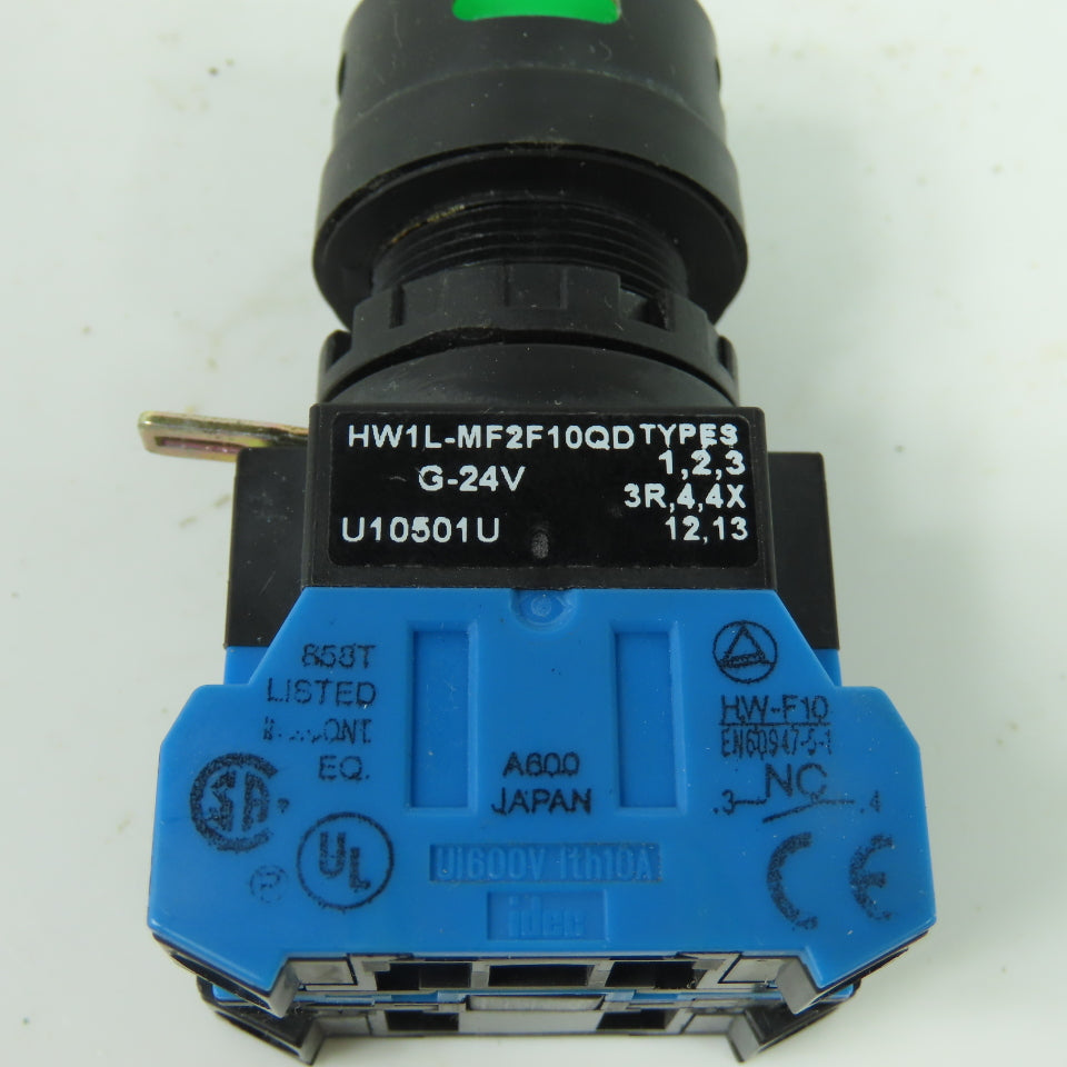 Idec HW1L-MF2F10QD Illuminated Pushbutton Switch Green 24V