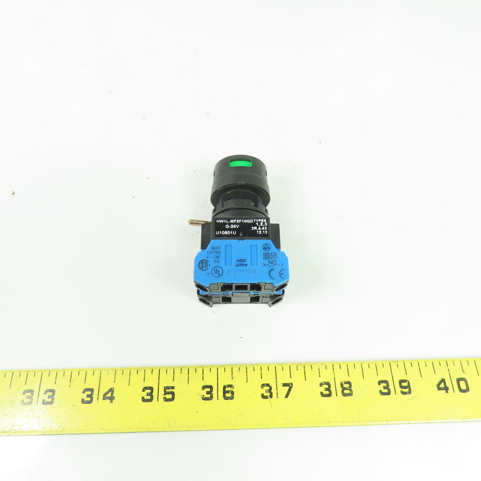 Idec HW1L-MF2F10QD Illuminated Pushbutton Switch Green 24V