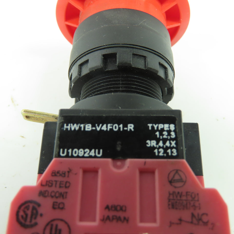 Idec HW1B-V4F01-R Emergency Stop Pushbutton Switch Red