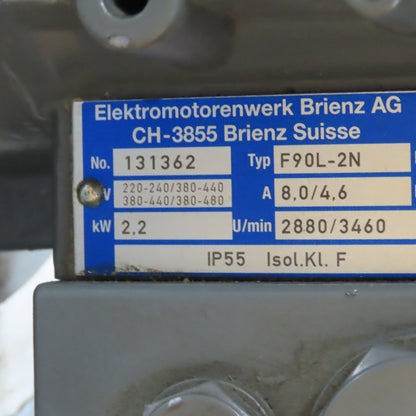 Stafa Wirz Ventilator TKV 1.62-016 2.2kW 220-480V 50/60Hz 3460RPM Blower